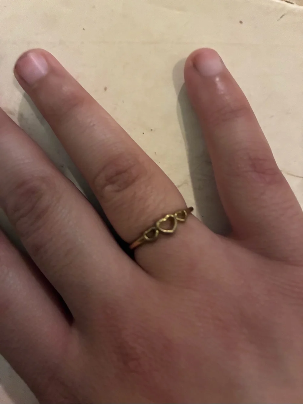 Dainty Gold Triple-Heart Ring